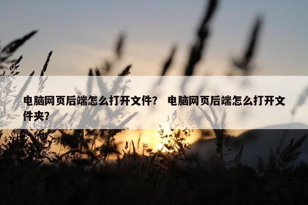 电脑网页后端怎么打开文件？ 电脑网页后端怎么打开文件夹？