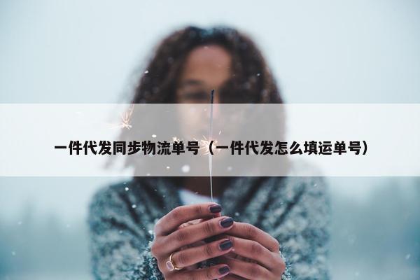 一件代发同步物流单号（一件代发怎么填运单号）