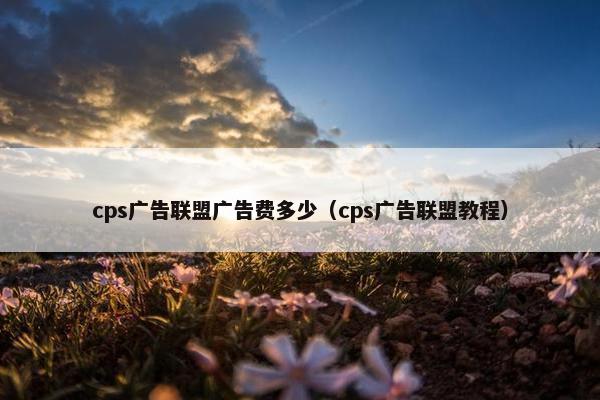 cps广告联盟广告费多少（cps广告联盟教程）