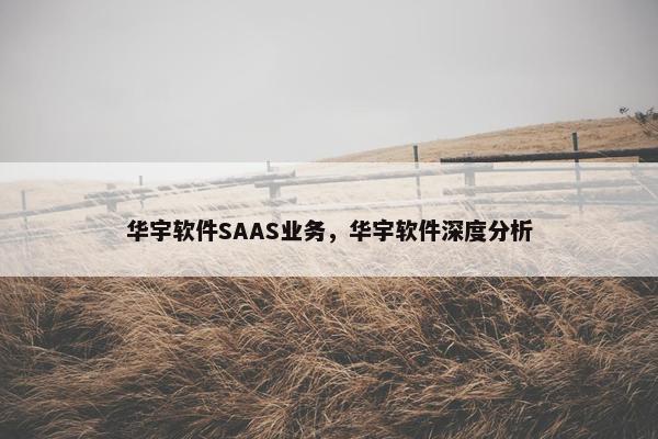 华宇软件SAAS业务，华宇软件深度分析