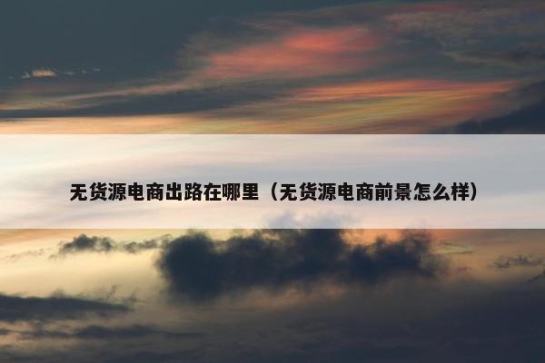 无货源电商出路在哪里（无货源电商前景怎么样）