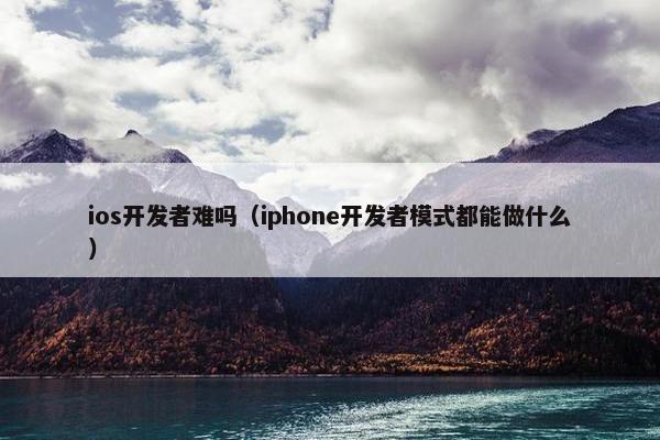 ios开发者难吗（iphone开发者模式都能做什么）