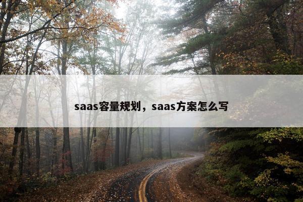 saas容量规划，saas方案怎么写