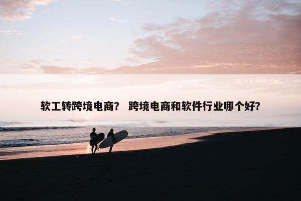 软工转跨境电商？ 跨境电商和软件行业哪个好？