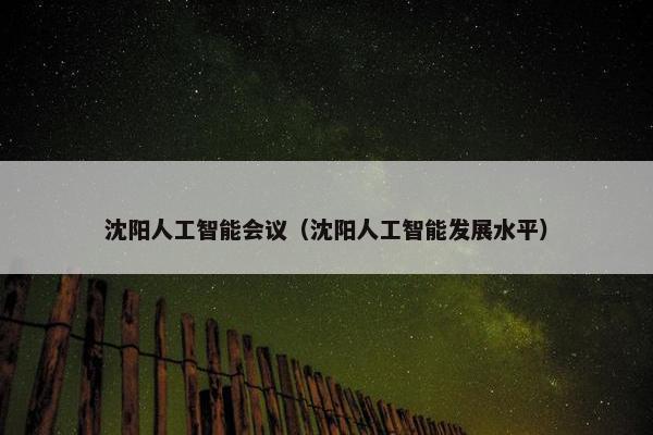 沈阳人工智能会议（沈阳人工智能发展水平）