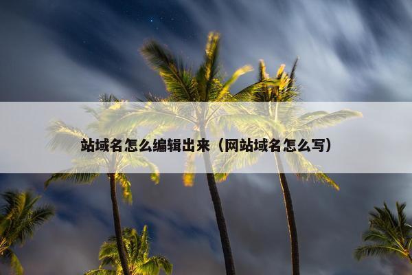 站域名怎么编辑出来（网站域名怎么写）