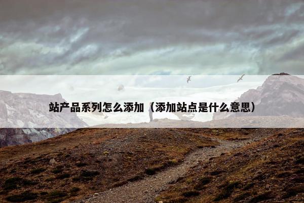 站产品系列怎么添加（添加站点是什么意思）