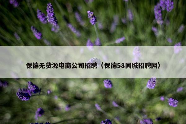 保德无货源电商公司招聘（保德58同城招聘网）