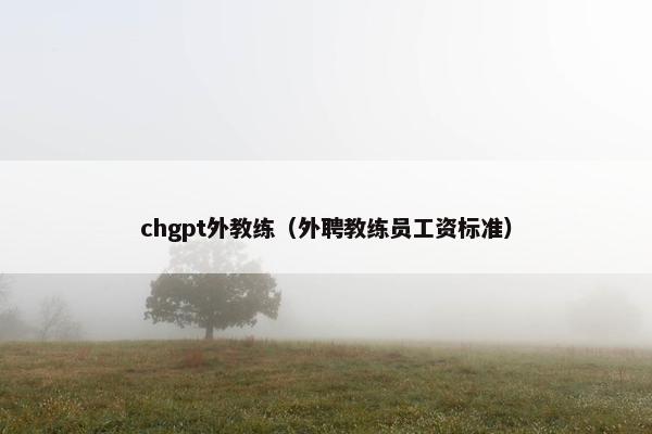 chgpt外教练（外聘教练员工资标准）