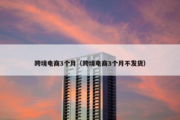 跨境电商3个月（跨境电商3个月不发货）
