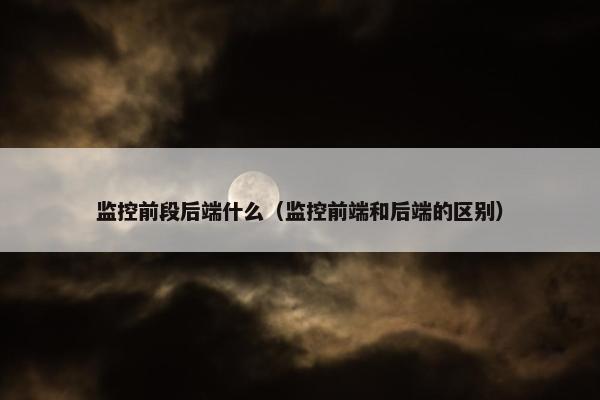 监控前段后端什么（监控前端和后端的区别）