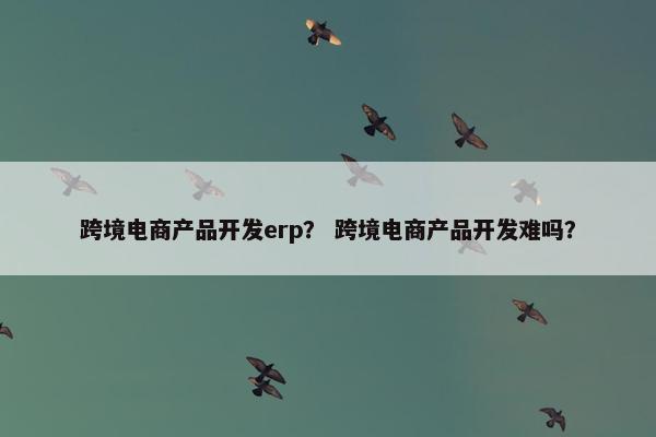 跨境电商产品开发erp？ 跨境电商产品开发难吗？