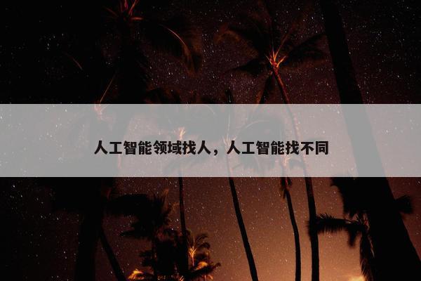 人工智能领域找人，人工智能找不同