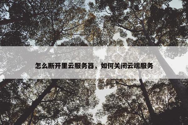怎么断开里云服务器，如何关闭云端服务