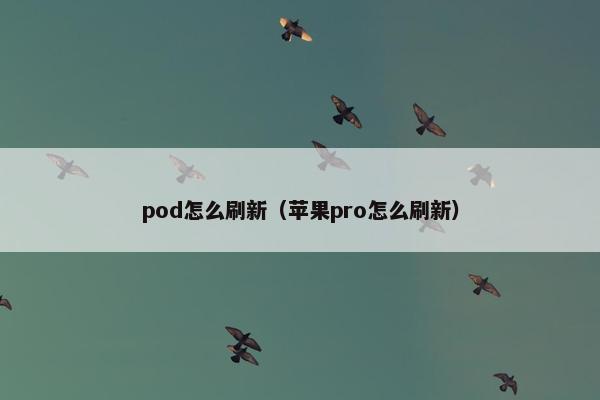 pod怎么刷新（苹果pro怎么刷新）