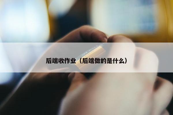后端收作业（后端做的是什么）