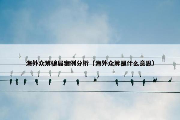 海外众筹骗局案例分析（海外众筹是什么意思）