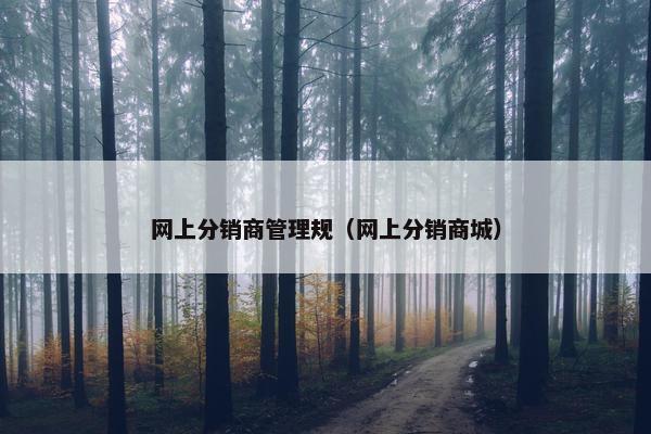 网上分销商管理规（网上分销商城）