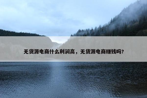 无货源电商什么利润高，无货源电商赚钱吗?