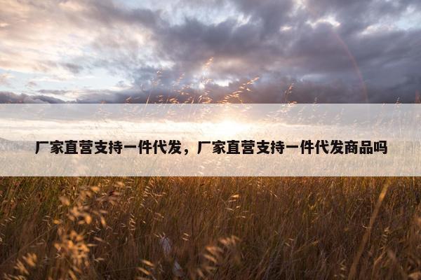 厂家直营支持一件代发，厂家直营支持一件代发商品吗