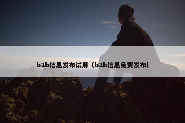 b2b信息发布试用（b2b信息免费发布）