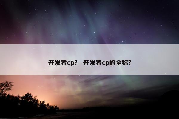 开发者cp？ 开发者cp的全称？