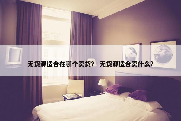 无货源适合在哪个卖货？ 无货源适合卖什么？