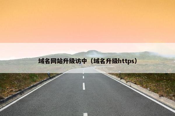 域名网站升级访中（域名升级https）