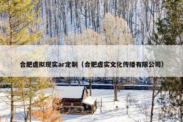 合肥虚拟现实ar定制（合肥虚实文化传播有限公司）