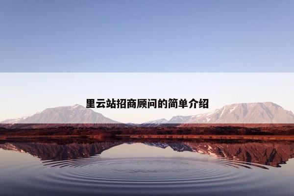 里云站招商顾问的简单介绍