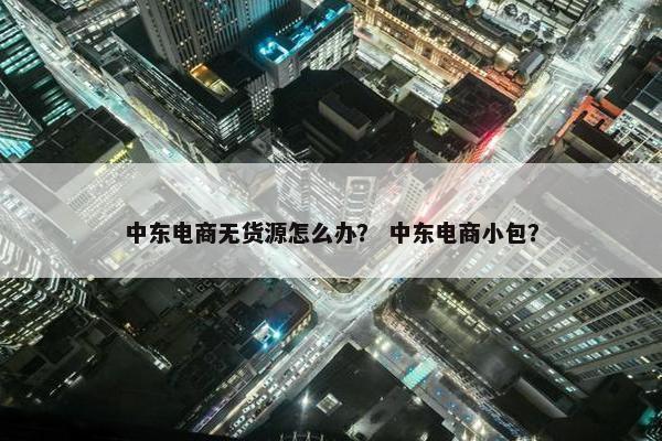 中东电商无货源怎么办？ 中东电商小包？