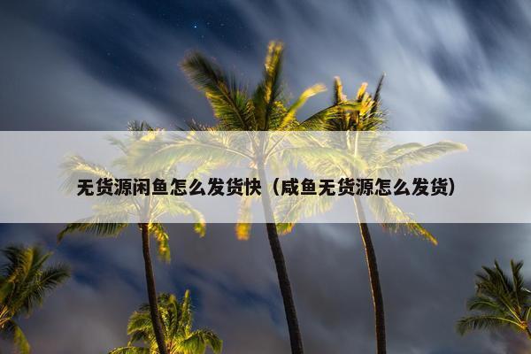 无货源闲鱼怎么发货快（咸鱼无货源怎么发货）