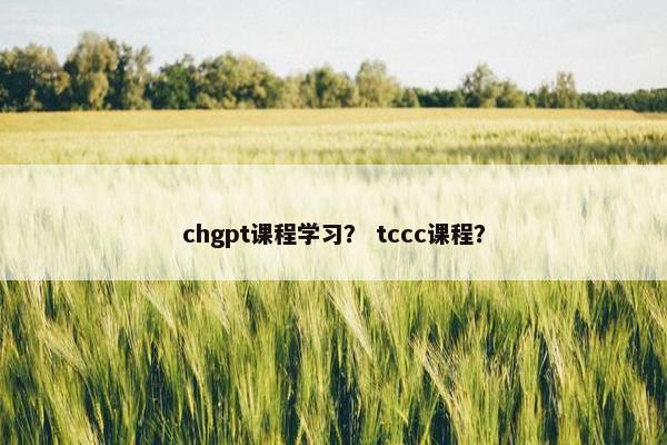 chgpt课程学习？ tccc课程？