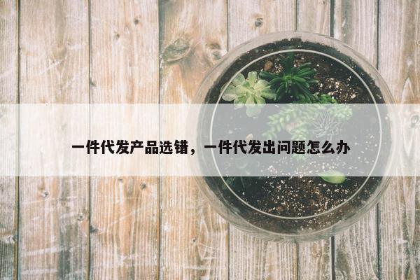 一件代发产品选错，一件代发出问题怎么办