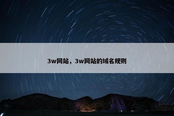 3w网站，3w网站的域名规则