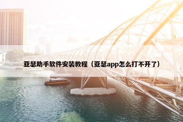亚瑟助手软件安装教程（亚瑟app怎么打不开了）