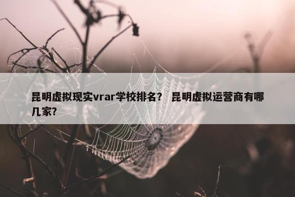 昆明虚拟现实vrar学校排名？ 昆明虚拟运营商有哪几家？