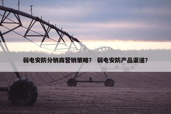 弱电安防分销商营销策略？ 弱电安防产品渠道？