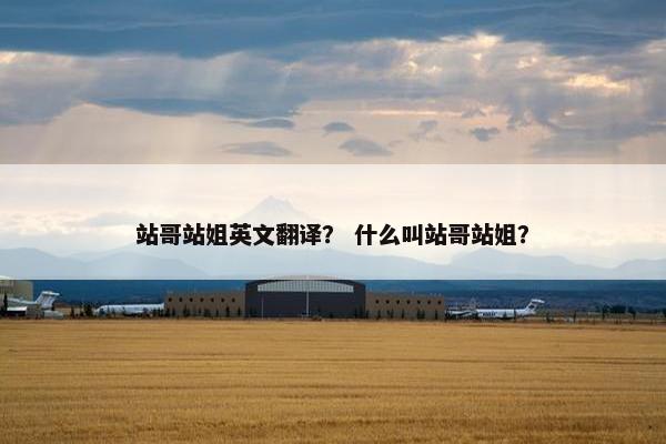 站哥站姐英文翻译？ 什么叫站哥站姐？