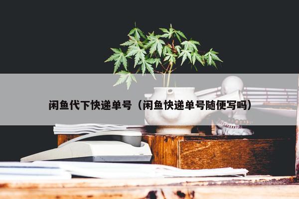 闲鱼代下快递单号（闲鱼快递单号随便写吗）