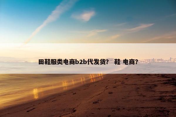 田鞋服类电商b2b代发货？ 鞋 电商？