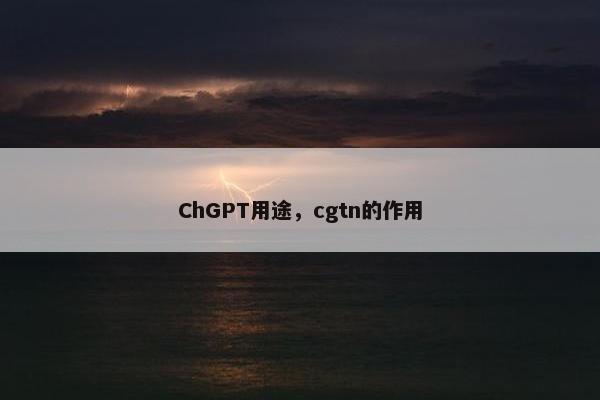 ChGPT用途，cgtn的作用