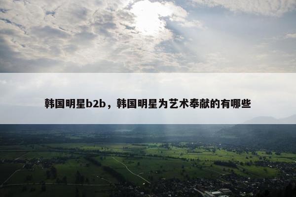 韩国明星b2b，韩国明星为艺术奉献的有哪些
