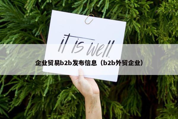 企业贸易b2b发布信息（b2b外贸企业）