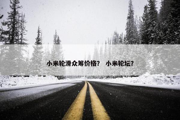 小米轮滑众筹价格？ 小米轮坛？
