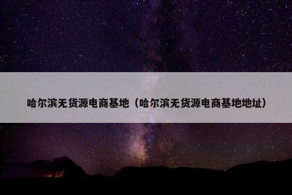 哈尔滨无货源电商基地（哈尔滨无货源电商基地地址）