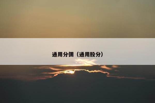 通用分佣（通用股分）