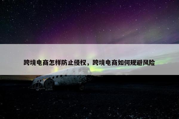 跨境电商怎样防止侵权，跨境电商如何规避风险