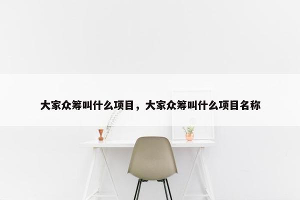 大家众筹叫什么项目，大家众筹叫什么项目名称