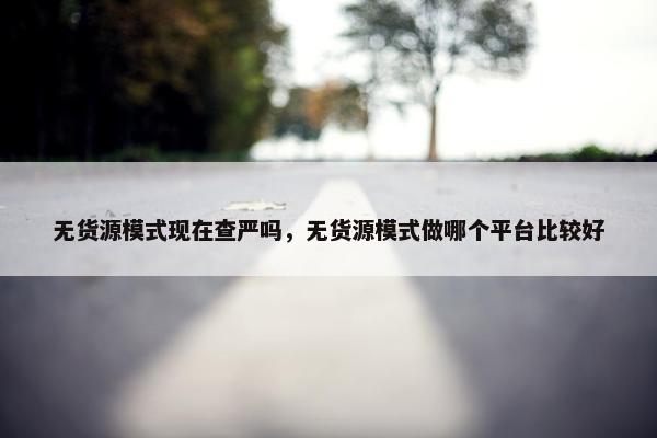 无货源模式现在查严吗，无货源模式做哪个平台比较好